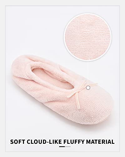 Panda Bros 2 Pairs Women's Ballerina House Slippers, Anti-Skid Comfy Warm Ballet Style Slippers3