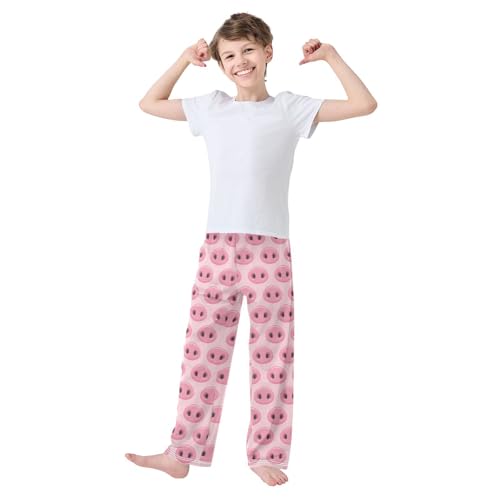 Pig Nose Boys Long Pants Soft Trousers Elastic Waist Kids Lounge Bottoms with Pockets S-XL2