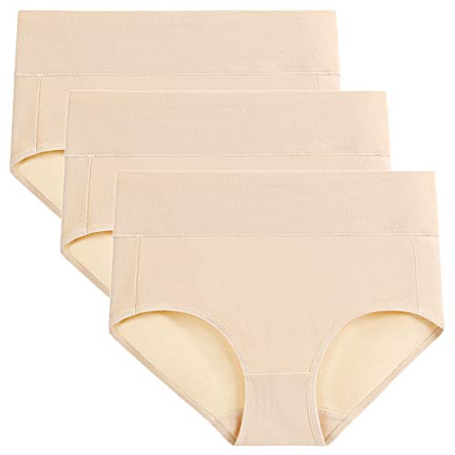 Image of wirarpa Women's Cotton Underwear High Waist Full Coverage Brief Panty Multipack