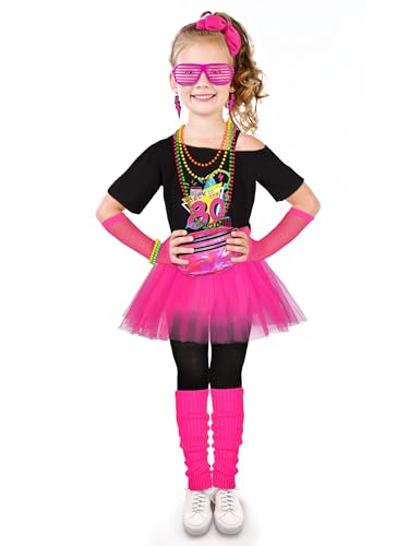 AOTHSO disfraz 80s para niñas tamaño XL color rosa miniatura 6