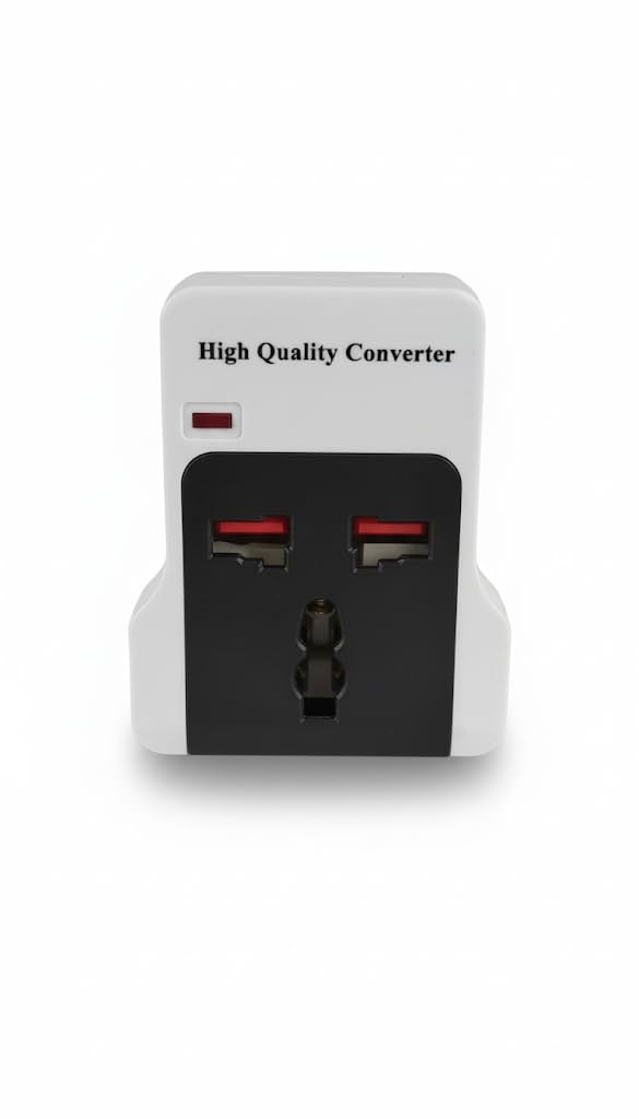 SBF Plastic Spice 3-Pin Universal Travel 1Adaptor (White) Set of 1 (Black)-image-24