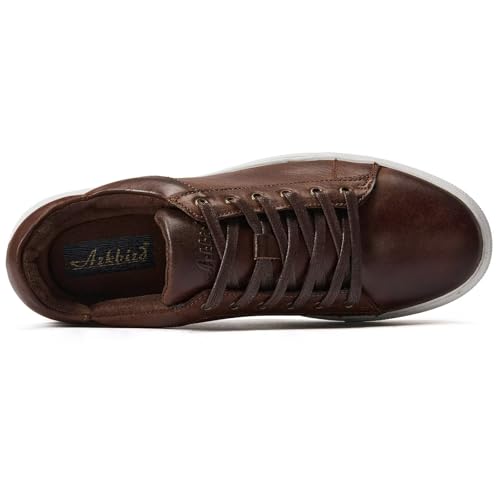 Image of Arkbird Casual Sneakers, Breathable Lace-Up Leather Walking Shoes Comfortable Fashion Sneakers for Men Daily Work