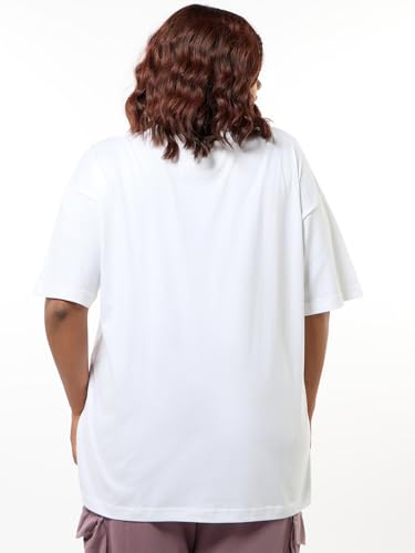 Image of Bewakoof Official Squid Game Merchandise Women's Graphic Print Oversized Fit Half Sleeve Round Neck Pure Cotton Plus Size T-Shirt