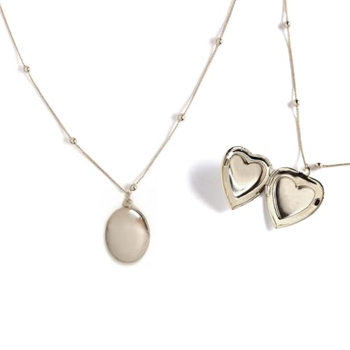 [メロディーアクセサリー]日本製 大切な方をいつも身近に感じる選べるモチーフ ロケットペンダント（op-n305） (オーバル/シルバー)のサムネイル