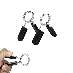 FITNESS MANIAC Standard 1″ Barbell Bar Clamps Spring Collar Clips Gym Weight Dumbbell Lock PAIR Sturdy Fit for 1â Barbells Best For Powerlifting Cross Weightlifting