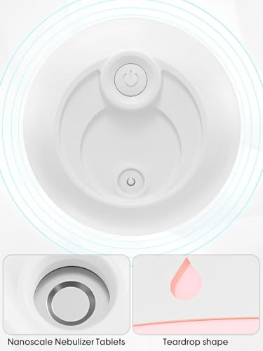 Image of Mini Water Humidifier, Rexez 220 ml Small Portable USB Powered Cooler Mist Air Desktop Diffuser with Soft Night Light for Car Bedroom Office (White)