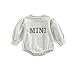 Fabumily Neugeborenes Baby Mädchen Kleidung Herbst Puffärmel Sweatshirt Strampler Leopard Brief Print Jumper Pullover Top (Grau, 12-18 Monate)