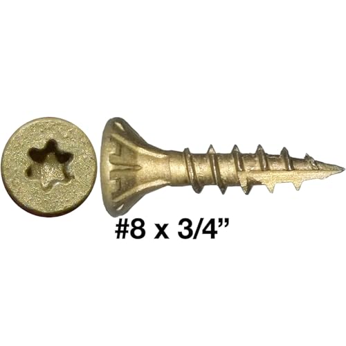 Tornillo de Madera Multipropósito Recubierto Exterior Bronce 8 x 3/4" Torx Cabeza Plana 1 Libra - 381 Tornillos miniatura 2