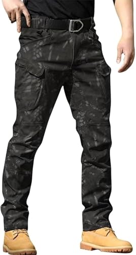 Clovetrend - Tactical Waterproof Pants, Ripstop Waterproof Cargo Pants, Outdoor Hiking Pant with Multi Pockets