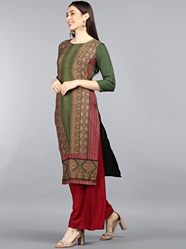 Image of Vaamsi Women's Crepe Straight Kurta