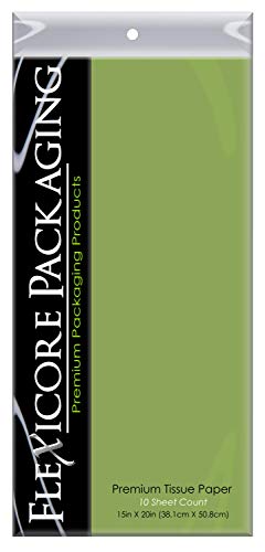 Flexicore Packaging |Jade Green Gift Wrap Tissue Paper | Size: 15 Inch X 20 Inch | Count: 10 Sheets | Color: Jade Green| DIY Craft, Art, Wrapping, Crepe, Decorations, Pom Pom, Packing & Party