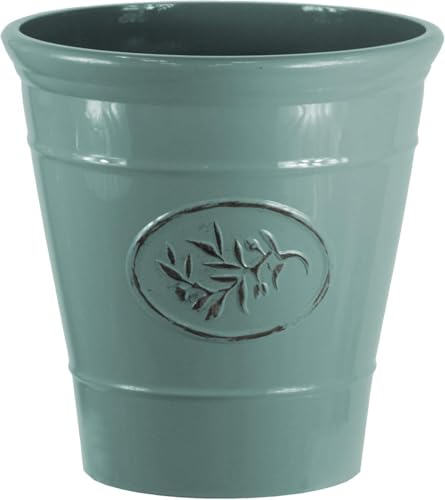 Muddy Hands Green Small Large Olive Plastic Plant Pot Decorative Outdoor Garden Flower Herb Tree Planter (1, 14 Litre)