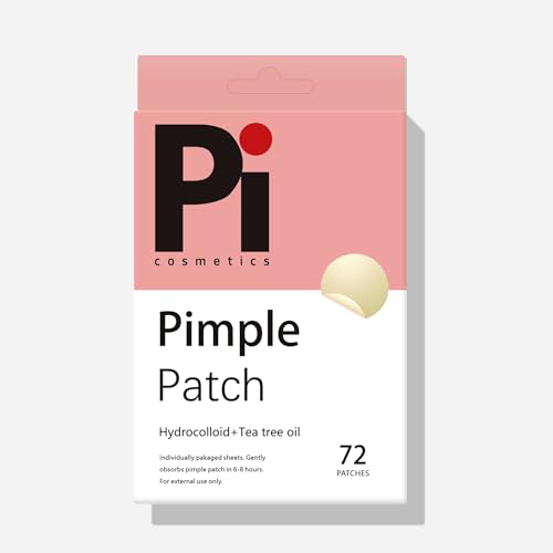 Pi Cosmetics Pimple Patches – 72 Hydrocolloid Acne Patches, 2 Sizes pimple patches for face Natural Green Tea Tree Oil, Korean Skin Care, Gently absorbs Pimple Patch in 6-8 hours