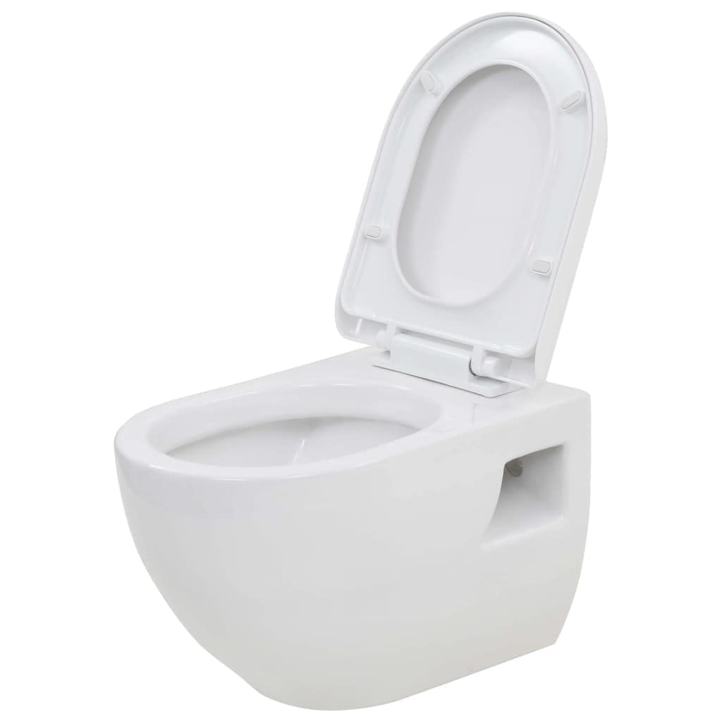 Tidyard WC Sospeso in Ceramica Bianca,WC Toilette,WC Sospeso,WC Monoblocco in Ceramica