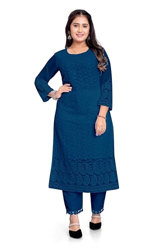 Image of IMPEX Women's Georgette Chikankari Embroidery