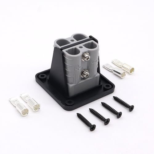 HISports 50A Anderson Stecker – Dual Flush Mount Anschluss für Fahrzeuge und Boote – Inklusive 4 Kupferklemmen und Schrauben – Robust, korrosionsbeständig, vielseitig einsetzbar