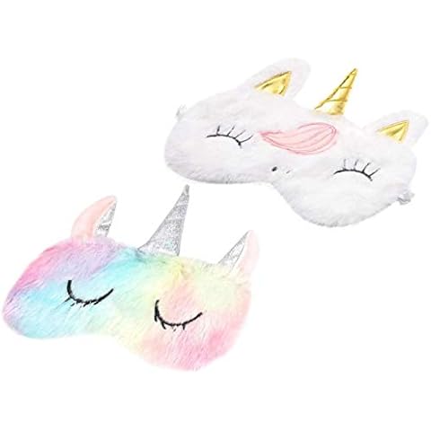 Unicorn Eye Cover,2PCS Blindfold Unicorn,Sleep Mask Blindfold Unicorn,Unicorn Sleeping Mask,Cute Eye Cover for Women Men Girls Kids Night Nap Travel Cover
