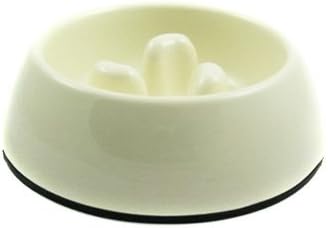 Alfie Pet - Bea Slow-Eating Anti-Gulping Pet Food Bowl (for Dogs & Cats) - Color: White, Size: Medium