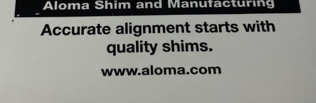 Shim B.015-PACK-REG Size B .015 304 Stainless 3"x3" w/Tab Shims Box of 20