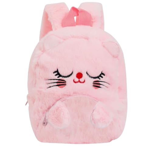 Image of Frantic Kids Soft Animal Cartoon Travelling School Bag Soft Plush Standard Backpack Boys Girls Baby For 2 To 5 Years Baby /Boys /Girls Nursery, Preschool, Picnic(Rabbit Pink Ruby Cat)