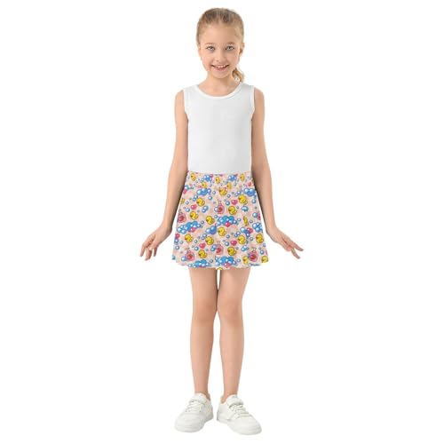 Girls Skorts High Waist Athletic Skirts with Shorts Yellow Rubber Duck Stretchy Teens Performance Tennis4
