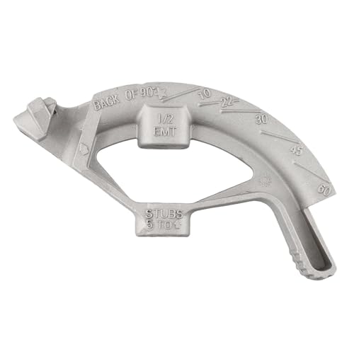 UTTASU Doblador de tubos con una sola mano para tubos EMT de 1/2 pulgadas, cabezal de flexión manual con escala de ángulo de 10° a 90°, incluye barra de agarre de 3/4 pulgadas, adecuada para