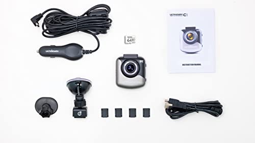 Image of Dash Cam UltraDash C1 GPS + 64GB High Endurance Micro SD Card Bundle - Magnetic Charging Mount, HDR High-end Night Image Sensor, F1.8 140 Degree Wide Angle Lens, G-Sensor, 2 inch LCD, Super Capacitor
