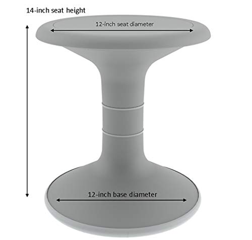 Image of Sprogs Kids Active Motion Stool - Flexible Seating for School Classroom, Office or Home - 14 inch Seat Height - Gray (SPG-NUS350-GR-SO)