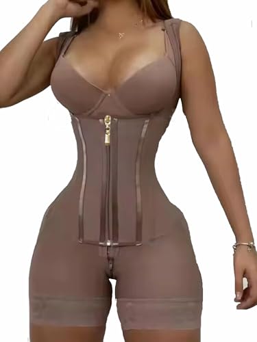 Shapewear for WomenElegant Lace Solid Colour Adjustable Shoulder Bodysuit Tummy Control Butt Lift Shapewear