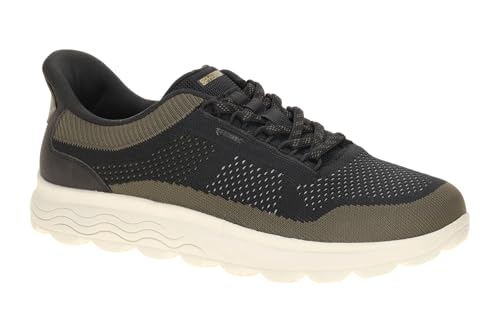 Geox Scarpe da Ginnastica da Uomo U SPHERICA Plus E, Nero/Militare, 45 EU