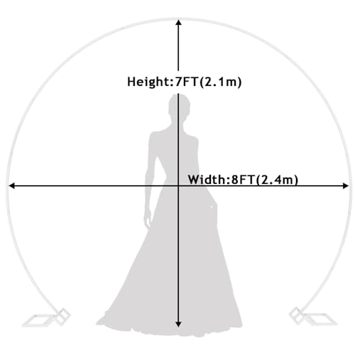 Image of Wokceer Round Backdrop Stand 8FT White Wedding Balloon Arch Stand for Party | Metal Balloon Arch Circle Backdrop Stand for Birthday Party Wedding Bridal Shower Anniversary Ceremony