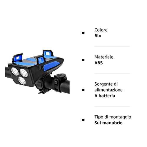 Luci Bicicletta LED, Ricaricabili USB 4 in1