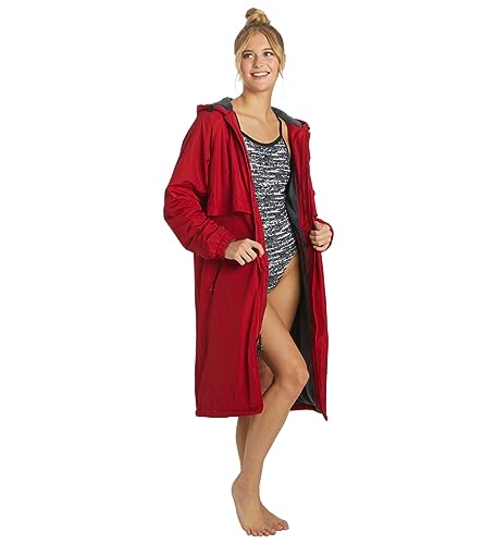 Image of Sporti Unisex Swim Parka with Comfort Plush Fleece Lining, Multi Pocket Zipper - Water Resistant Swim Coats for Women & Men