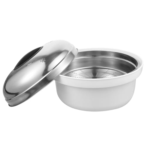 NESTINGHO para Microondas de Acero Inoxidable Olla Vapor para Verduras Cocina al Vapor con Tapa Cesta Multiuso para Arroz Microondas