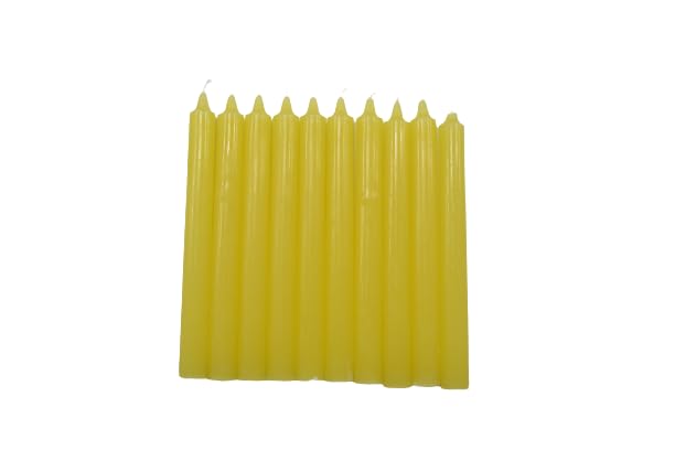 Pack of 10 Colourful Non DRIP Dinner Candles for Less Price - AVILABLE in Purple, Green,Blue,Pink, Orange,White and RED (Yellow)