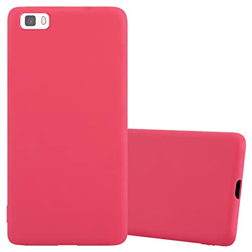 Cadorabo Custodia per Huawei P8 LITE in CANDY ROSSO - Morbida Cover Protettiva Sottile di Silicone TPU con Bordo Protezione - Ultra Slim Case Antiurto Gel Back Bumper Guscio