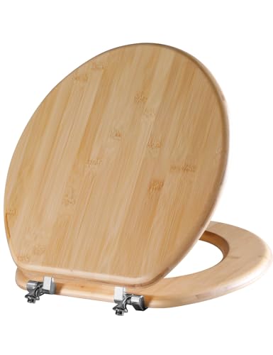 Angol Shiold ROUND Bamboo Wood Toilet Seat 16.5Inch