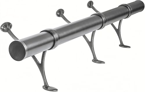 2Pack Stainless Steel Bar & Floor Mount Combination Foot Rail Bracket ,Fits 50.8mm/2inch OD Bar Foot Rail Tubing Furniture Hardware with Screws (Matte Black) by HAIWEN - Image 2