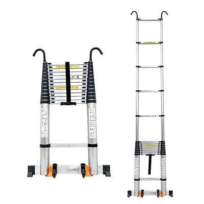 Telescoping Ladder, Telescopic Aluminum Ladders Extendable with Hook Lightweight 330lb Capacity Perfect for Home Loft & Outdoor Use(6.3m/20.5ft)