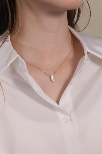 CYW Moissanite Dainty Small Pendant Necklace for Women, Solid 925 Sterling Silver, 16"/18"/20" Adjustable, Birthday Valentines Anniversary Mother's Day Ideal Gift for Her3