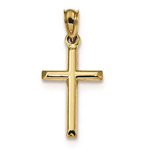 10K Yellow Gold Hollow Cross Charm Pendant 10K Yellow Gold Hollow Cross Charm Pendant