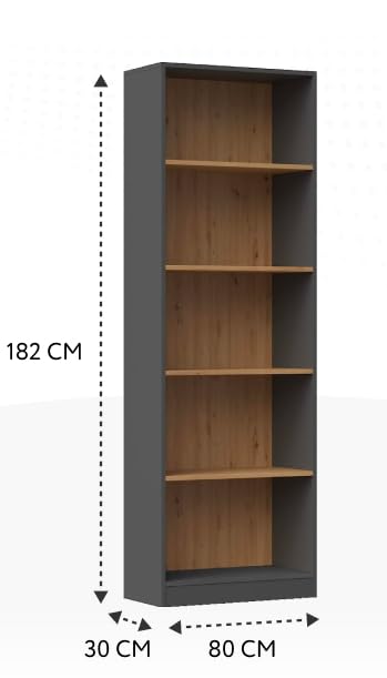 Boekenkasten & Staande Planken- Rekken -Boekenkast/Kamerverdeler Wit en Sonoma Eiken 80x24x159 cm Spaanplaat
