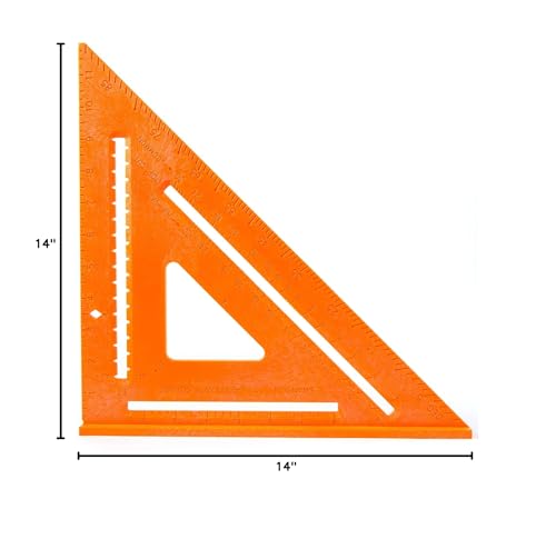 Swanson Tool Co., Inc Swanson Tool Co T0701 12 inch Orange Composite Speedlite Speed Square Layout Tool, made of High Impact Polystyrene