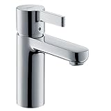 hansgrohe Wasserhahn Metris S (Armatur mit Auslauf Höhe 110mm und Zugstangen-Ablaufgarnitur) Chrom