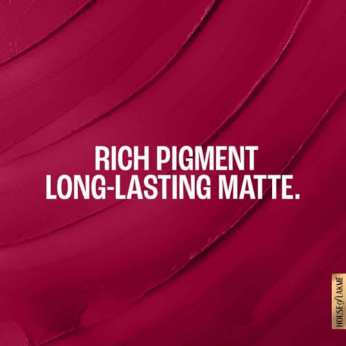 Image of Lakme Forever Matte Lipstick, Waterproof, Non Drying, Creamy Matte Bullet Lipstick Made With French Rose Oil Extracts, Red Aurora, 4.5g