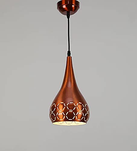 ALUCIFIC Orange/Copper Metal Hanging Light, Spherical Pendant Light, Rustic Chandelier Vintage Hanging Cage Globe Ceiling Light Fixture for Kitchen Dining Room Farmhouse Entryway Foyer Table Hallway
