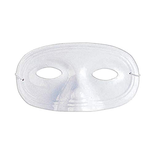 Do It Yourself Plastic White Half Masks (2Dz) - Crafts for Kids and Fun Home Activities