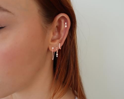 Ewrkbr Elegant Rose Gold Hoop Earrings for Women - Trendy Fashion Jewelry Accessories - Image 3