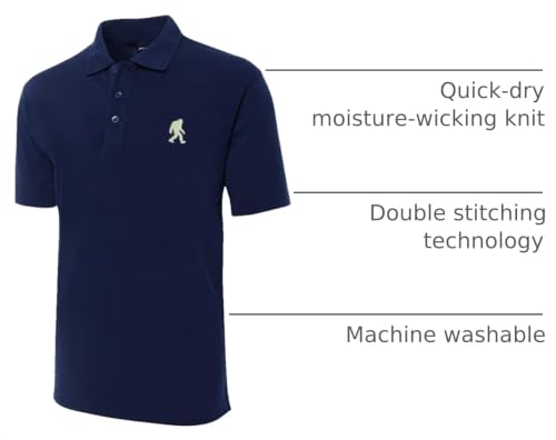 Camisa Polo bordada para hombre Sasquatch con manga corta y ajuste regular miniatura 3