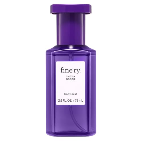 Image of Fine'ry Plum Floral Mini Hair + Body Mist Fragrance Spray for Women & Girls - She's a Goodie Fruity Purple Plum, Gardenia Petals, Warm Tuberose​, Travel Size, Gift for Teens, Vegan (2.5 Fl Oz)